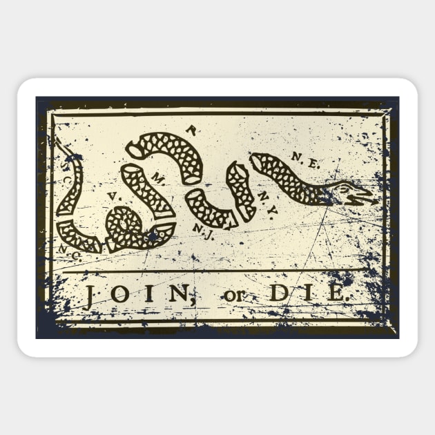 Join or Die - Vintage Sticker by The Libertarian Frontier 